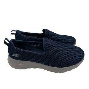 Skechers Dark Blue Mesh Slip-On Sneakers WIDE FIT